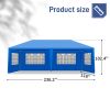 10'x20' Outdoor Party Tent with 6 Removable Sidewalls, Waterproof Canopy Patio Wedding Gazebo, Blue