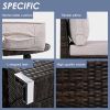 GO 9-Pieces Outdoor Half-moon Patio Sofa Set, Round Sofa Set, Modern Style Sofa, Brown Wicker, Beige Cushion