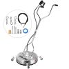VEVOR Surface Cleaner 18 inch Flat Surface Cleaner for Pressure Washer 4000psi Pressure with 3/8 Quick Connector Surface Cleaner W/ Casters 10.5GPM St