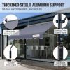 VEVOR Manual Retractable Awning, 118" Outdoor Retractable Patio Awning Sunshade Shelter