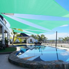 Artpuch Custom Size Turquoise Sun Shade Sail Triangle Canopy 185 GSM Durable Fabric UV Block Awning for Outdoor Patio Garden Backyard (Customized Avai (Color: Turquoise, size: 11X22X22)