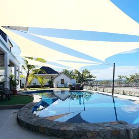 Artpuch Custom Size Cream Sun Shade Sail Triangle Canopy 185 GSM Durable Fabric UV Block Awning for Outdoor Patio Garden Backyard (Customized Availabl (Color: Cream, size: 16X27X27)