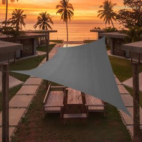 Artpuch Custom Size Dark Grey Sun Shade Sail Triangle Canopy 185 GSM Durable Fabric UV Block Awning for Outdoor Patio Garden Backyard (Customized Avai (Color: DARK GREY, size: 15'X24')