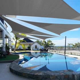 Artpuch Custom Size Dark Grey Sun Shade Sail Triangle Canopy 185 GSM Durable Fabric UV Block Awning for Outdoor Patio Garden Backyard (Customized Avai (Color: DARK GREY, size: 23X25X25)