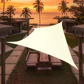 Artpuch Custom Size Cream Sun Shade Sail Triangle Canopy 185 GSM Durable Fabric UV Block Awning for Outdoor Patio Garden Backyard (Customized Availabl (Color: Cream, size: 16'X26')