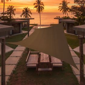Artpuch Custom Size Brown Sun Shade Sail Triangle Canopy 185 GSM Durable Fabric UV Block Awning for Outdoor Patio Garden Backyard (Customized Availabl (Color: Brown, size: 13'x15')