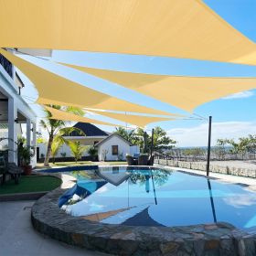 Artpuch Custom Size 16'X26'X26' Sand Sun Shade Sail Triangle Canopy 185 GSM Durable Fabric UV Block Awning for Outdoor Patio Garden Backyard (Customiz (size: 21X25X25)