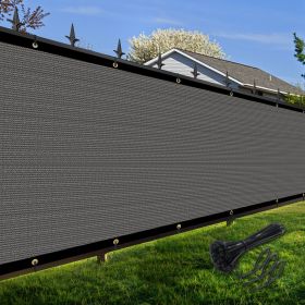Artpuch Privacy Fence Screen Dark Grey Customized Outdoor Mesh Panels for Backyard, Balcony,Patio,Construction Site with Zip Ties (Color: DARK GREY, size: 3x46 ft)