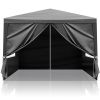 10x10 Feet Black Outdoor Pergola - Durable iron pipe frame and waterproof PE fabric portable and easy to install perfect for patio vacations festivals