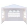 10x10 Feet Black Outdoor Pergola - Durable iron pipe frame and waterproof PE fabric portable and easy to install perfect for patio vacations festivals