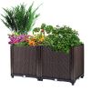Raised Garden Bed with Self-watering System Rectangle Garden Planter for Garden Patio Balcony Elevated Planter Box for Flowers Vegetables Herbs