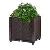 Raised Garden Bed with Self-watering System Rectangle Garden Planter for Garden Patio Balcony Elevated Planter Box for Flowers Vegetables Herbs