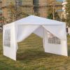 10x10 Feet Black Outdoor Pergola - Durable iron pipe frame and waterproof PE fabric portable and easy to install perfect for patio vacations festivals