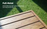 4 Pieces Metal Patio Furniture Set, Hand-Made Drawstring Outdoor Patio Conversation Sets Outside loveseat with Soft Cushion for Garden, Backyard